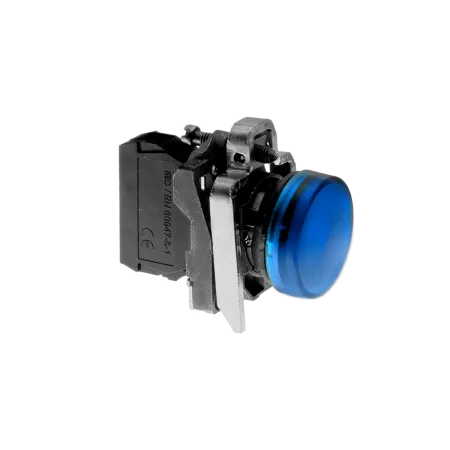 Лампа сигнальная синяя, 220V AС/DC, IP65, металл