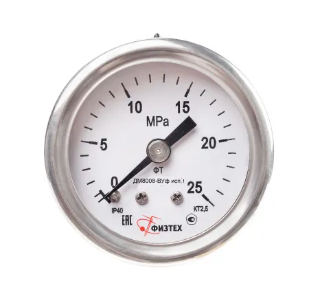 Манометры общетехнические пылевлагозащищенные ДМ8008-ВУф исп 1 ОШ d.40 Без заполнения