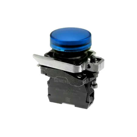 Лампа сигнальная синяя, 220V AС/DC, IP65, металл